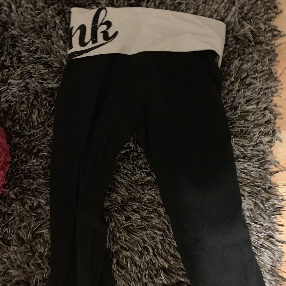 PINK yoga pants, flared